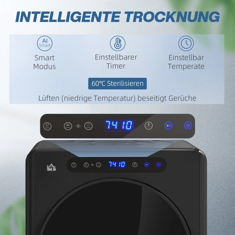 Asciugatrice, 6 programmi, 40-60¡æ, capacit¨¤ 4 kg, compatta, comandi touch, nera