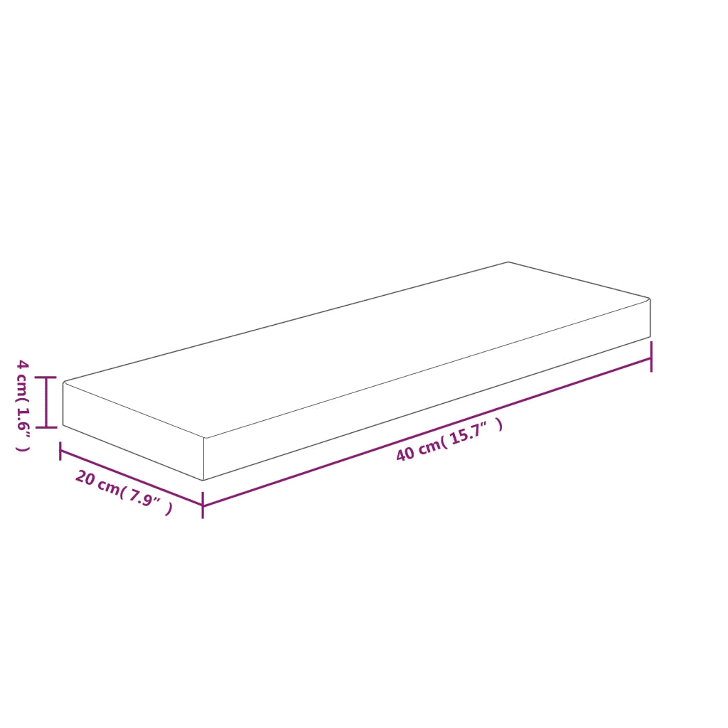 Ripiano 40x20x4 cm Legno Massello di Rovere Non Trattato cod mxl 33701