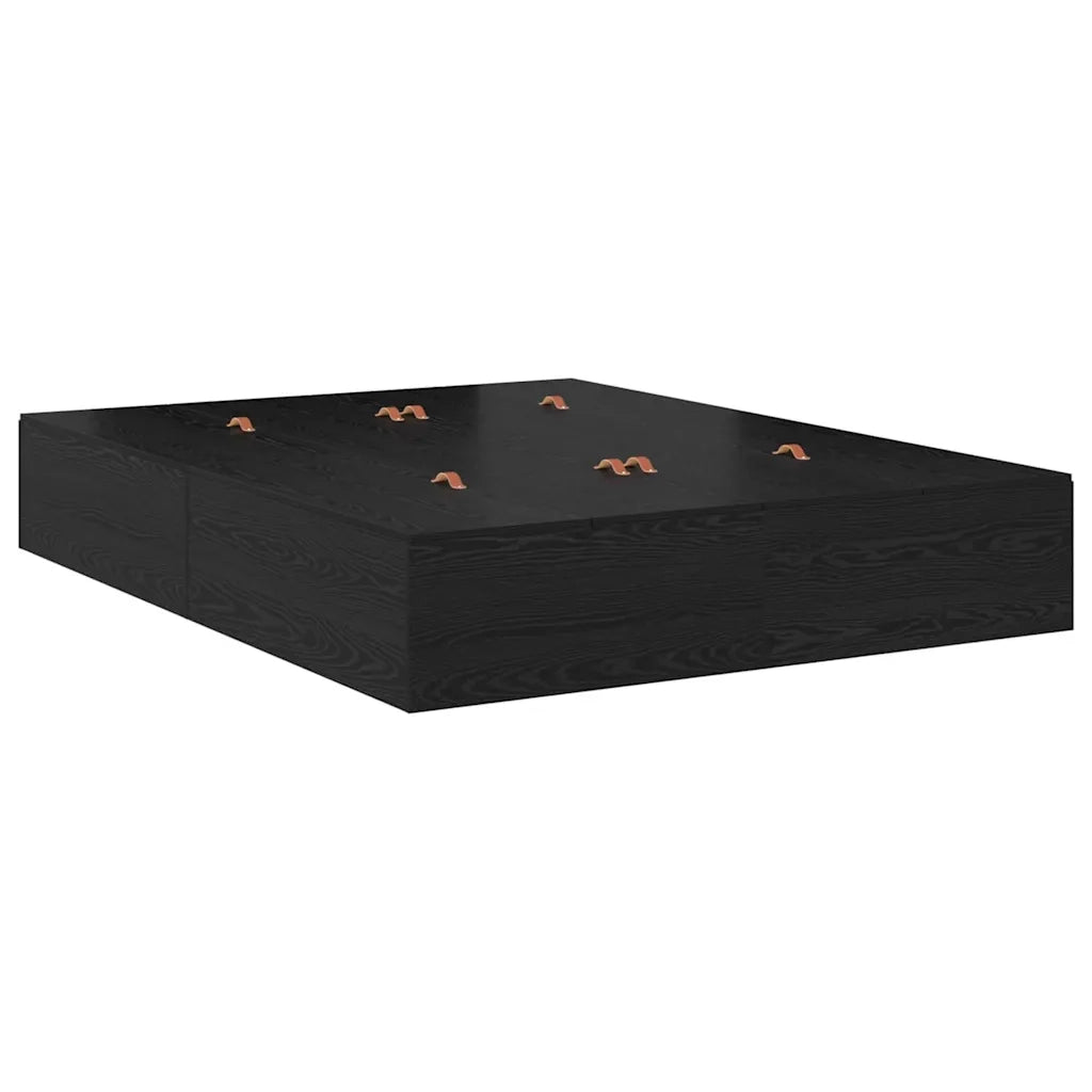 Struttura letto con contenitore Rovere Nero 140 x 190 cm 3335430