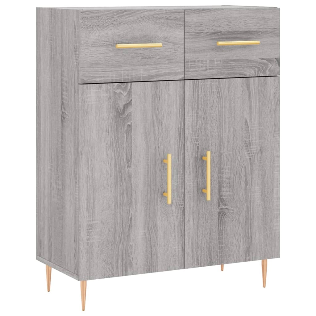 Buffet credenza cassettiera armadio mobile contenitore organizer cucina soggiorno salotto rovere Sonoma alto 69,5 x 34 x 180 cm legno ingegnerizzato grigio 02_0035453