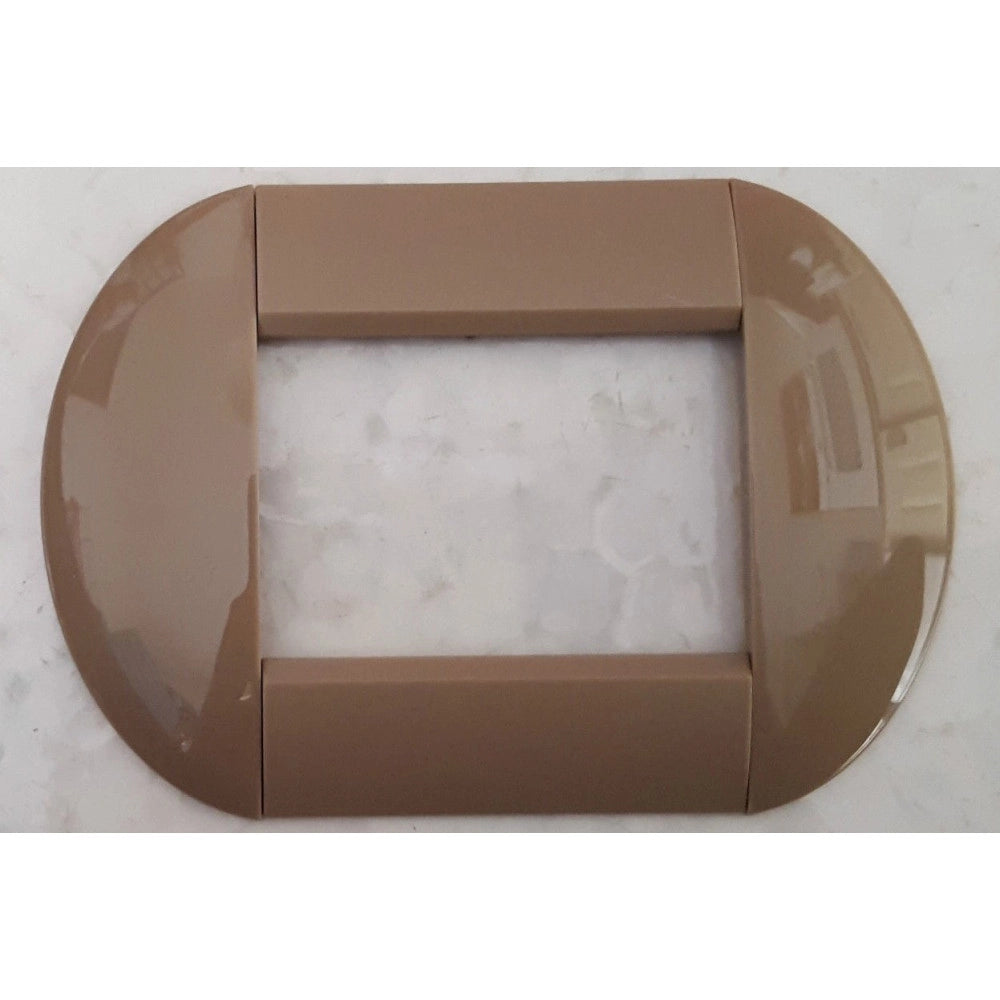 Trade Shop - Placca Placche Placchette Compatibili Living International Light Bombate Bticino - Grigio Giallastro -3 Fori     -