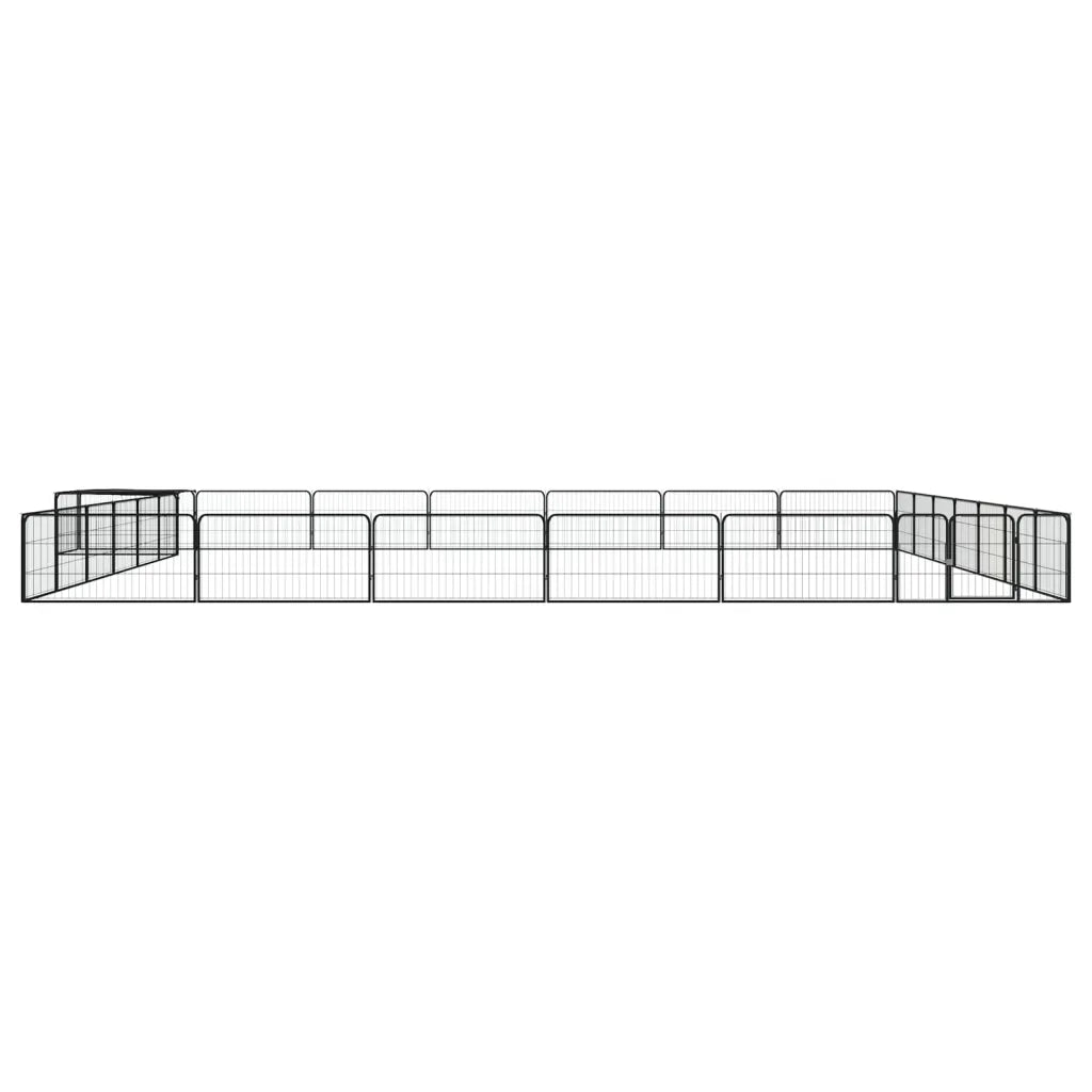 Box Cani 28 Pannelli Nero 100x50 cm Acciaio Verniciato Polvere 3115981