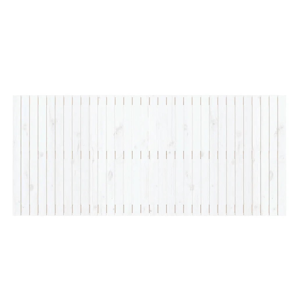 Testiera da Parete Bianca 204x3x90 cm in Legno Massello di Pino 824879