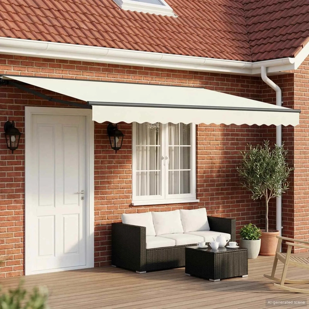 Cornice per Tenda Manuale con LED Crema e Antracite 5 × 3,5 m 3420934