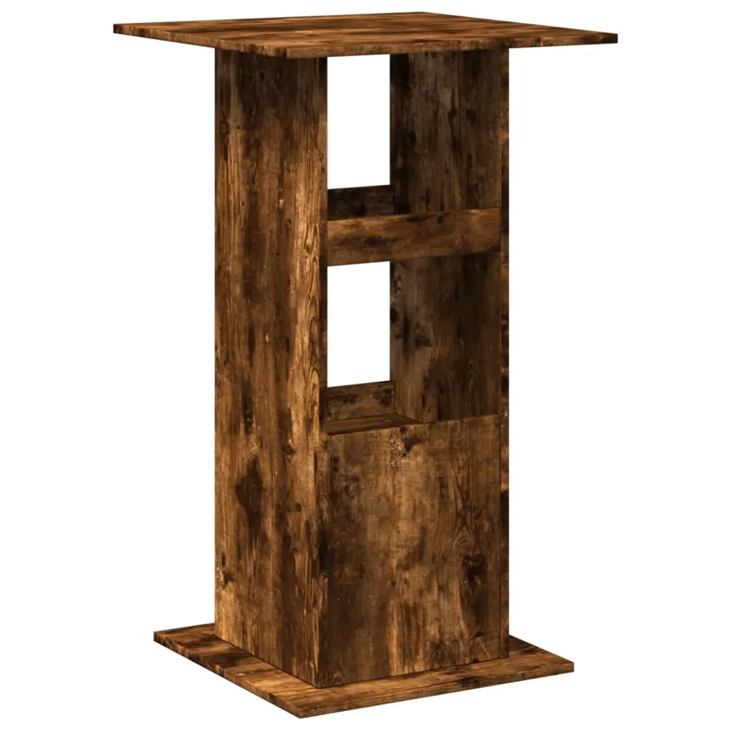 Tavolo Bar Portaoggetti Rovere Fumo 60x60x102 cm Multistrato