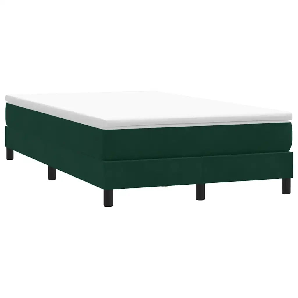 Giroletto a Molle senza Materasso Verde Scuro 120x210cm Velluto