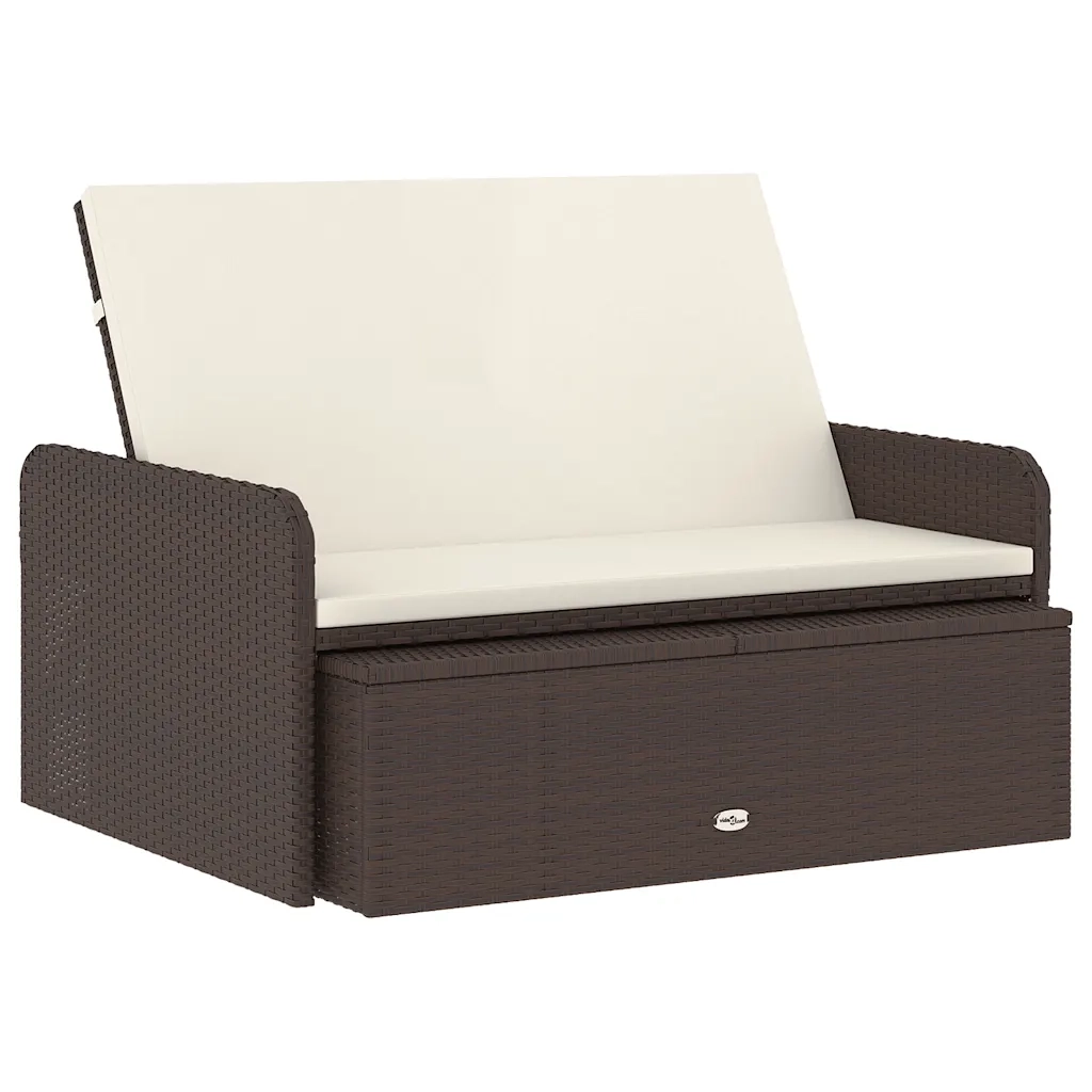 Set Divani da Giardino 2 pz | Set Salotto da Giardino con Cuscini in Polyrattan Marrone
