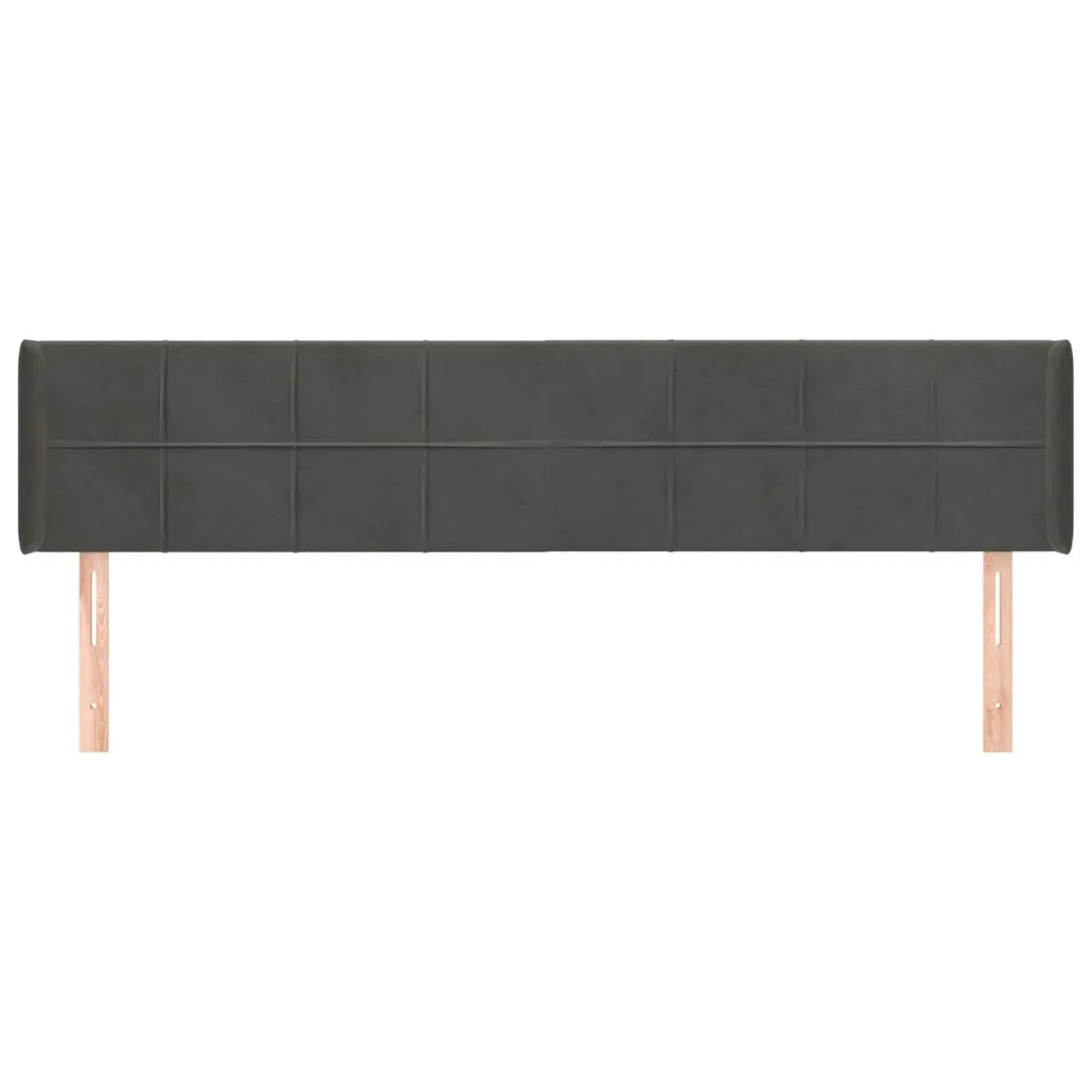 Testiera ad Orecchio Grigio Scuro 203x16x78/88 cm in Velluto 3118835