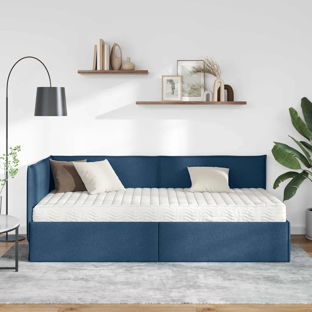 Struttura Letto Angolare con Materasso 2 pcs Blu Velluto 3394020
