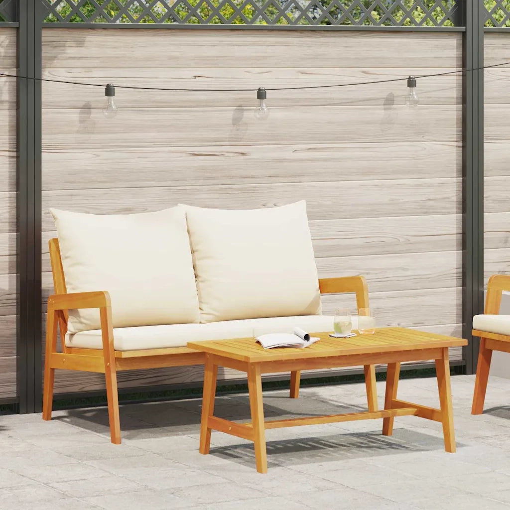 Salotto da Giardino-Set bistrot 2 Pezzo Olio Naturale Legno di Acacia Massello