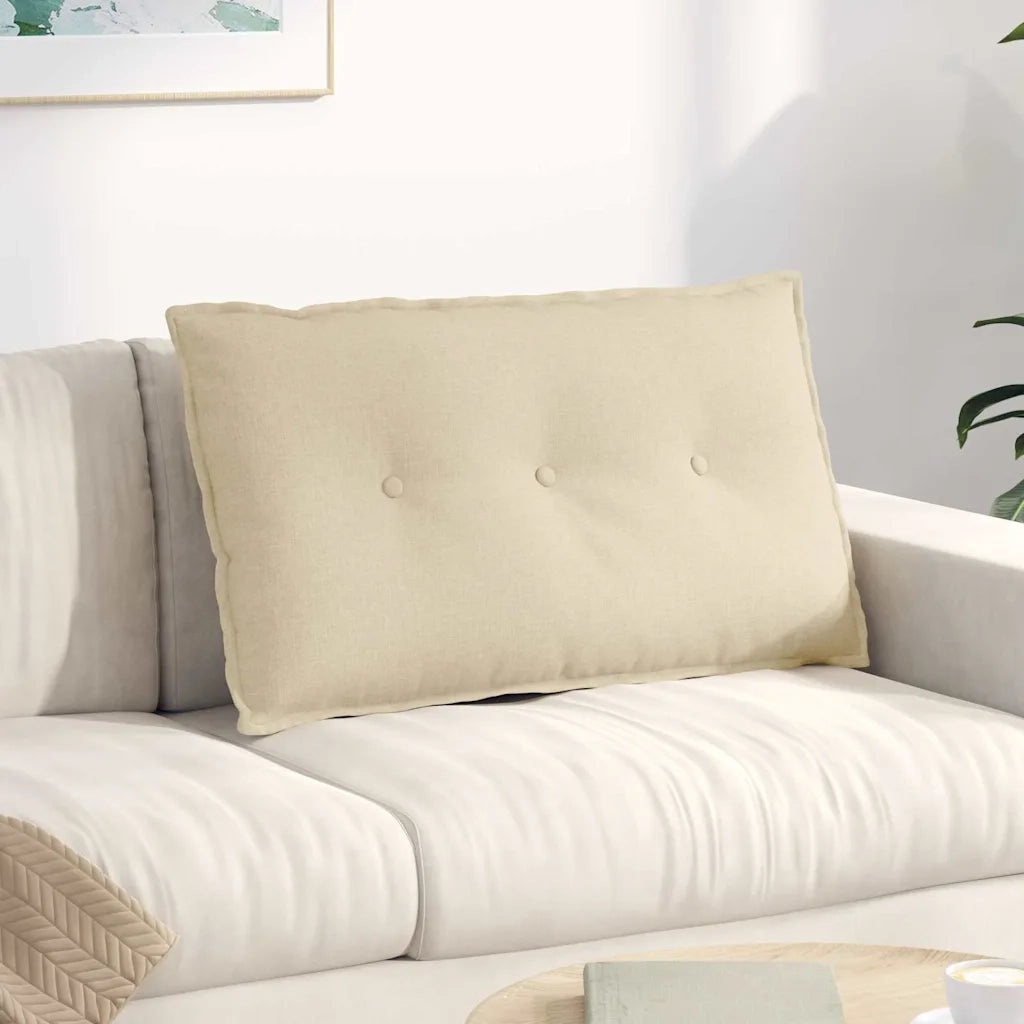 Cuscino per Schiena Crema 80 x 19 x 50 cm Tessuto 42014708