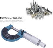 Diktemetro Professionale con Precisione 0,01 Mm - Manometro Buitenschroef - Misuratore Schuif - Strumento di Misura - Raggio di Misura 0-25 Mm - Risoluzione 0,03 Mm