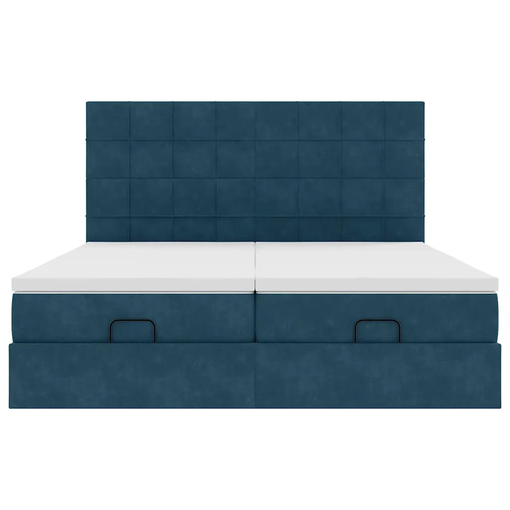 Struttura Letto Pouf con Materassi 160x200 cm Velluto