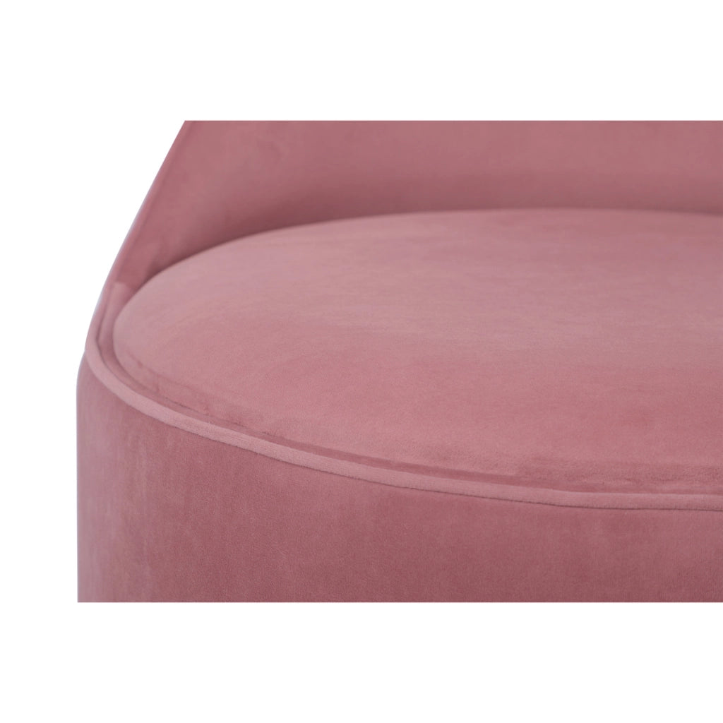 Pouf Girevole Viktor in Velluto Rosa Antico