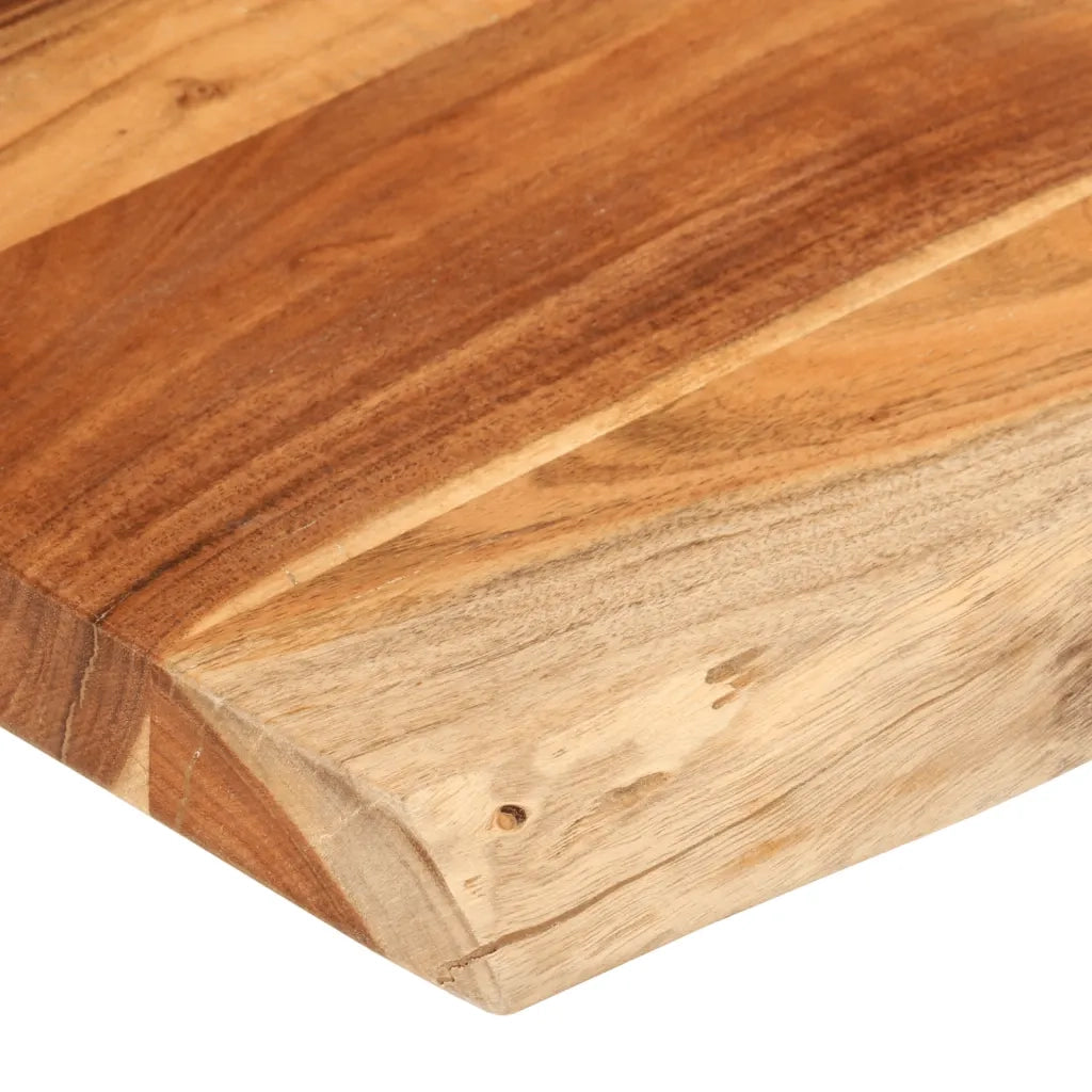 Piano Tavolo 100x80x3,8 cm Rettangolare Legno Acacia Bordi Vivi 370652