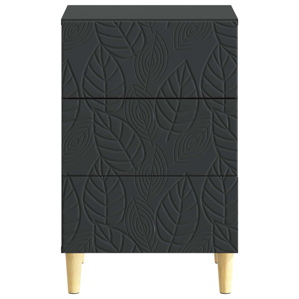 Comodino Nero 43 x 39,5 x 66,5 cm Legno ingegnerizzato 895016