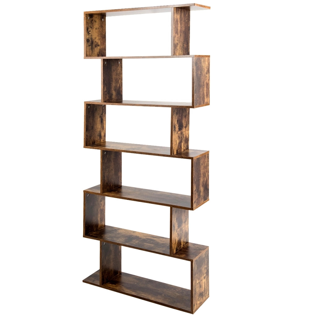 Libreria in legno multiuso con 6 scomparti a casa 80x23x192cm-Scaffale divisorio da ufficio Caff¨¨