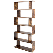 Libreria in legno multiuso con 6 scomparti a casa 80x23x192cm-Scaffale divisorio da ufficio Caff¨¨