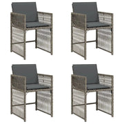 Sedie da Giardino con Cuscini 4 pz | Sedie da Esterno Grigio in Polyrattan