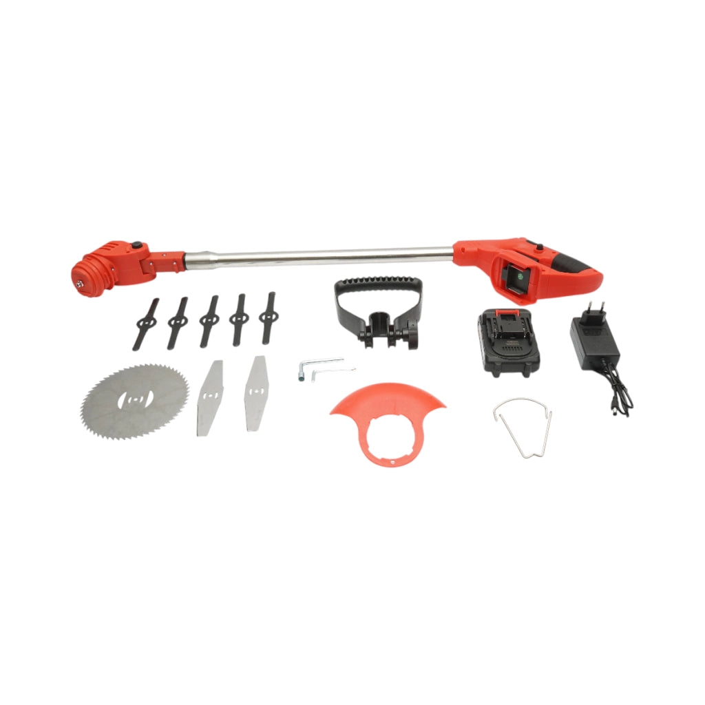 Decespugliatore elettrico estensibile 380W, batteria al litio 48V/6000 mAh, velocità 18000 giri/min, accessori inclusi