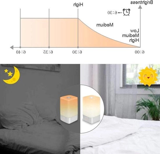 Alarme svegliato con funzione di sorgere del sole e schermo touchscreen - 5 suoni naturali - portatile