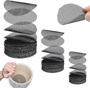 Panno di protezione per piante in plastica, 150 pezzi, per schermi di drenaggio, fondo respirante per vaso, in nero