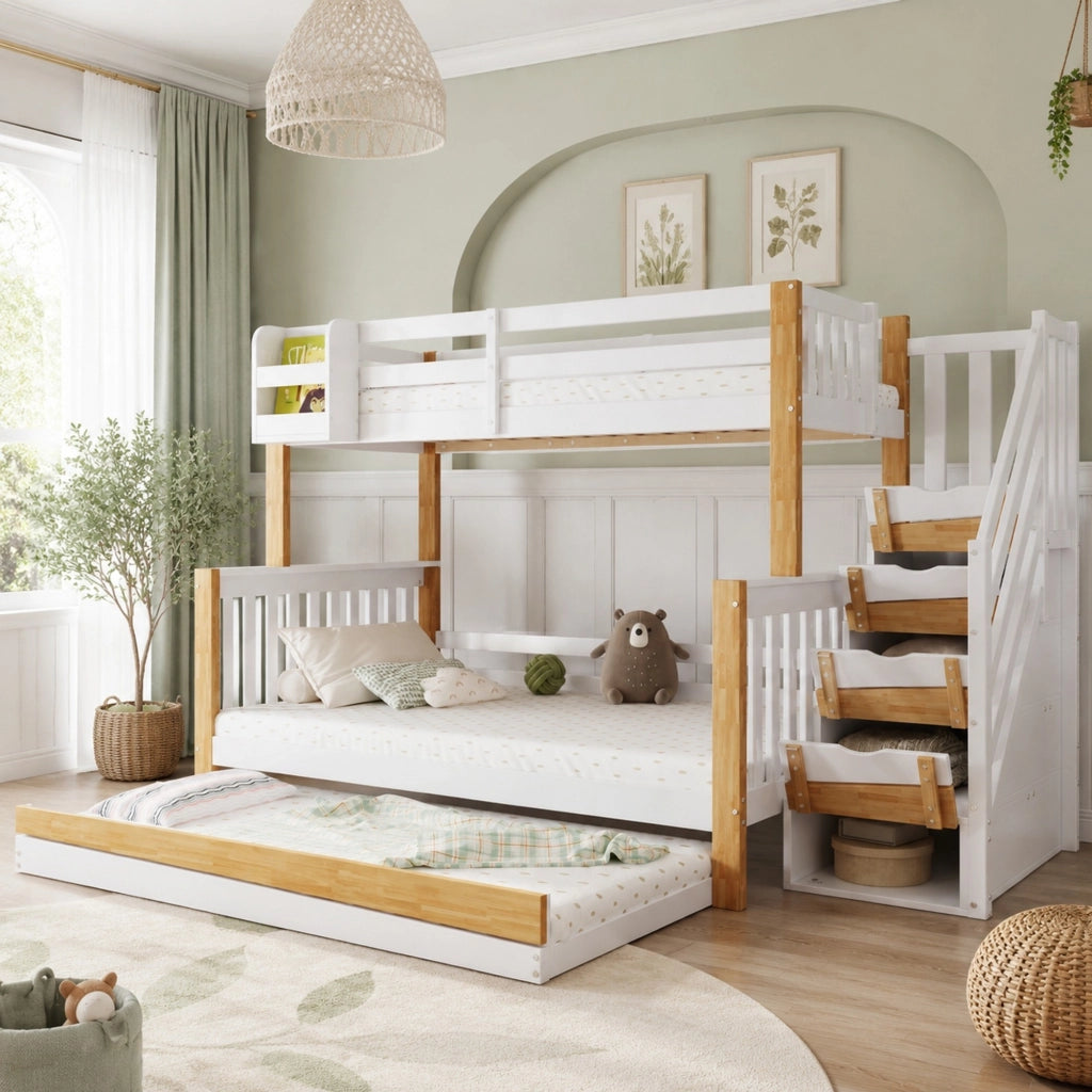 Letto a castello 90x200/120x200 cm con letto estraibile
