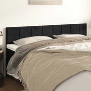 Testiera 2 pz-Set di 2 Testata-Testiera Decorativa Nera 90x5x78/88 cm in Velluto 340206