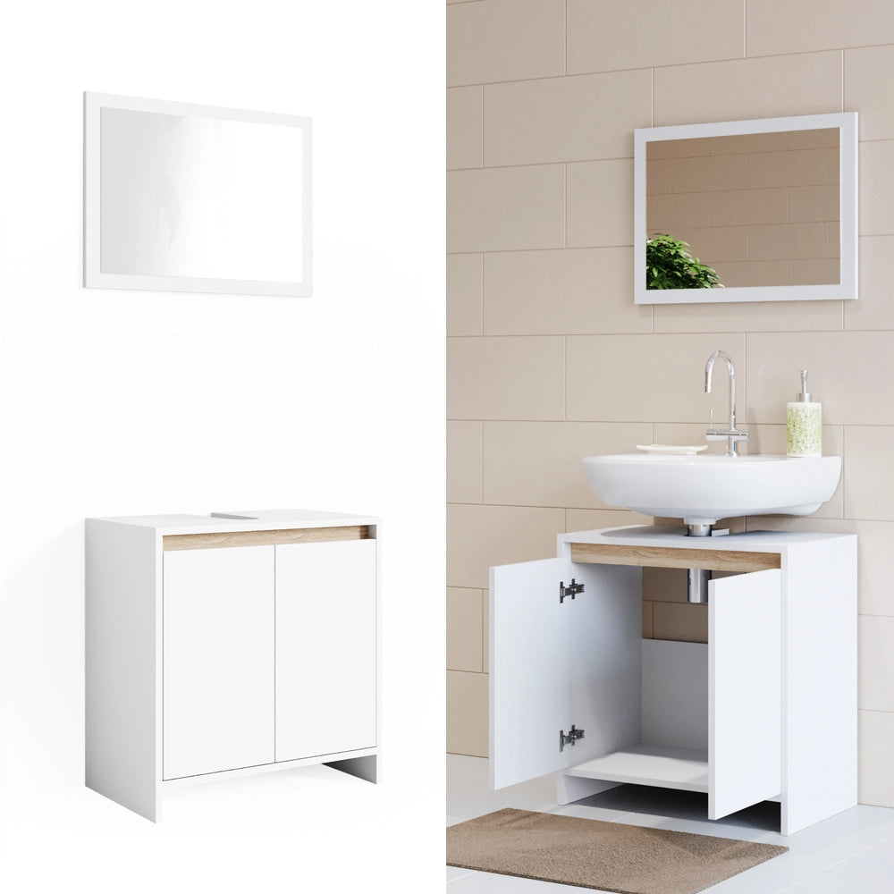 Vicco Set mobili bagno Bianco/Sonoma 2 parti