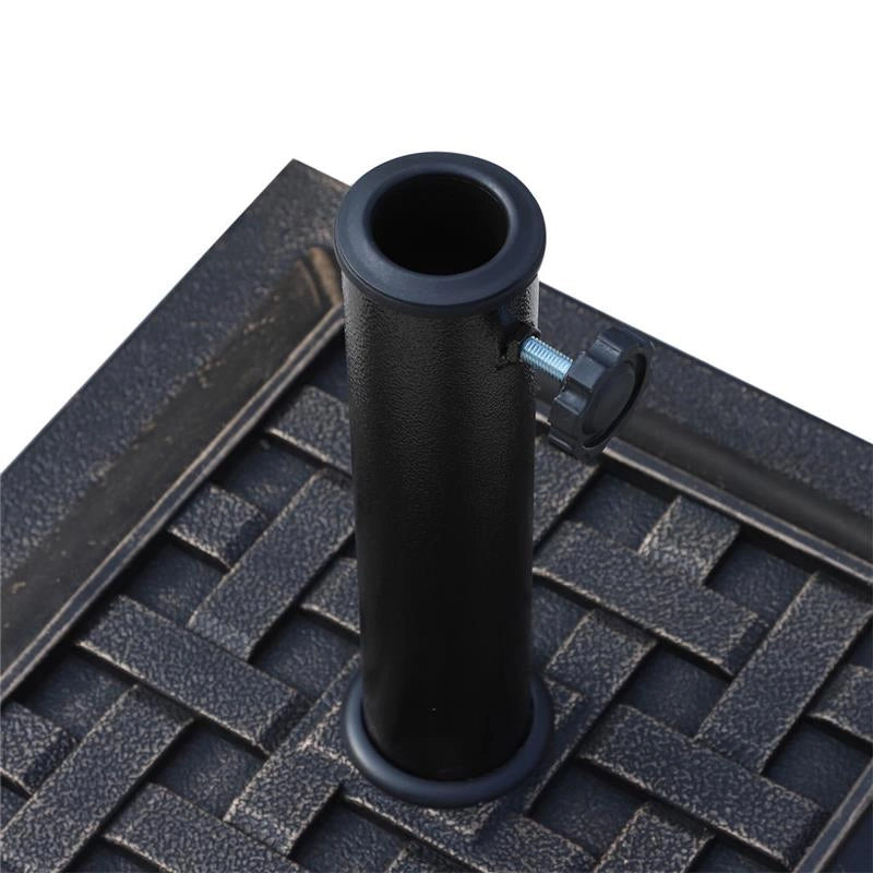 BASE PER OMBRELLONE DA GIARDINO IN RESINA E ACCIAIO VINTAGE 44X44X32CM NERO