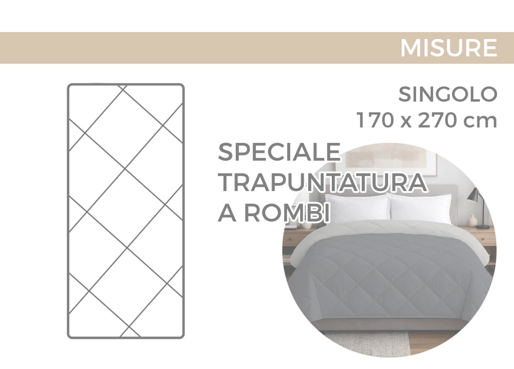 Trapunta Piumone Invernale 300gr Cotone Made Italy Disegno Emoji - Singolo - Emoji