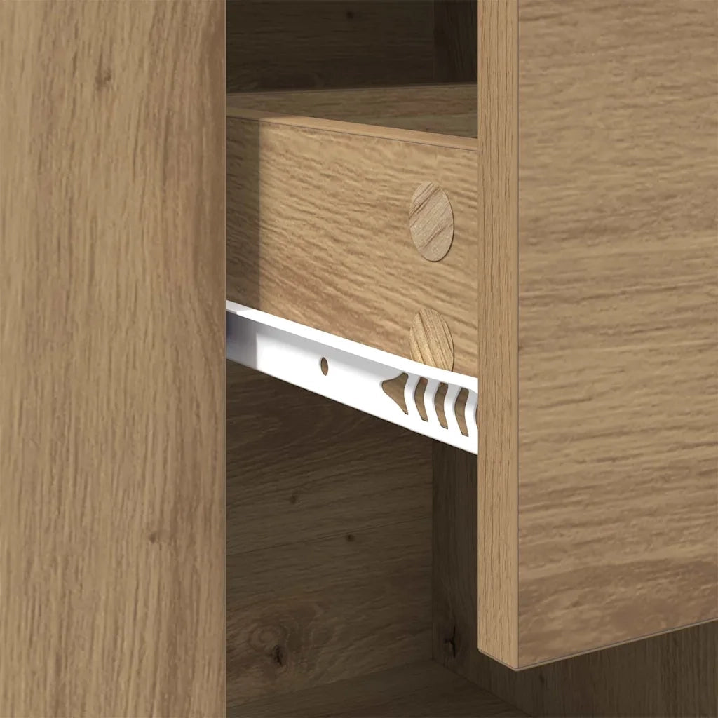 Credenza con Cassetto-Buffet-Armadio da cucina Rovere artigianale 100 x 30 x 59,5 cm