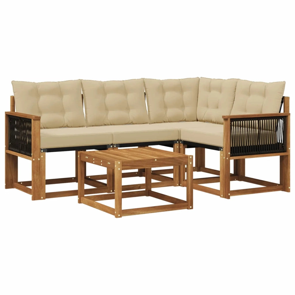 Set di divani da esterno 5 pz Naturale e Beige 3381937