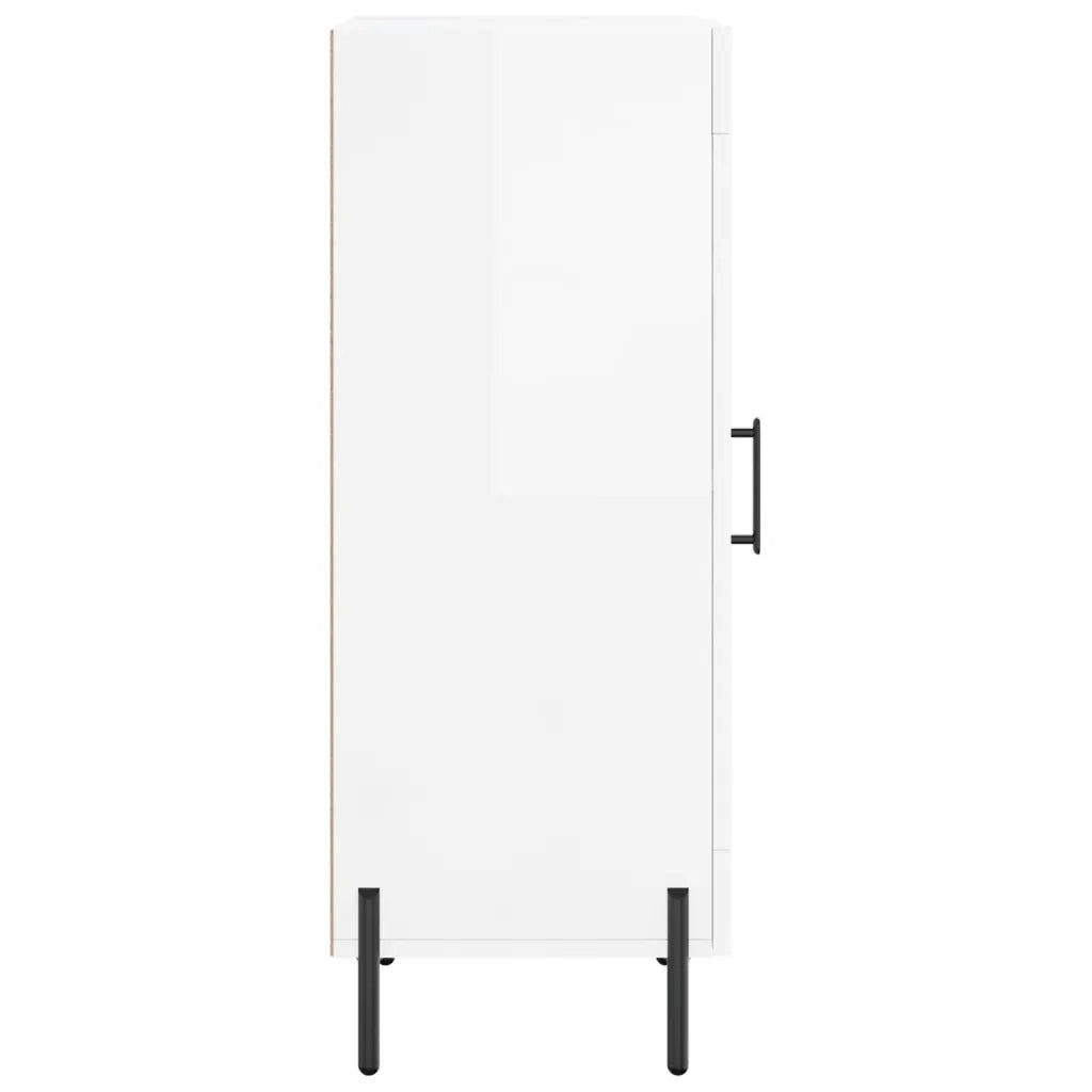 Credenza-Buffet-Armadio da cucina Bianco Lucido 34,5x34x90 cm in Legno Multistrato 882921