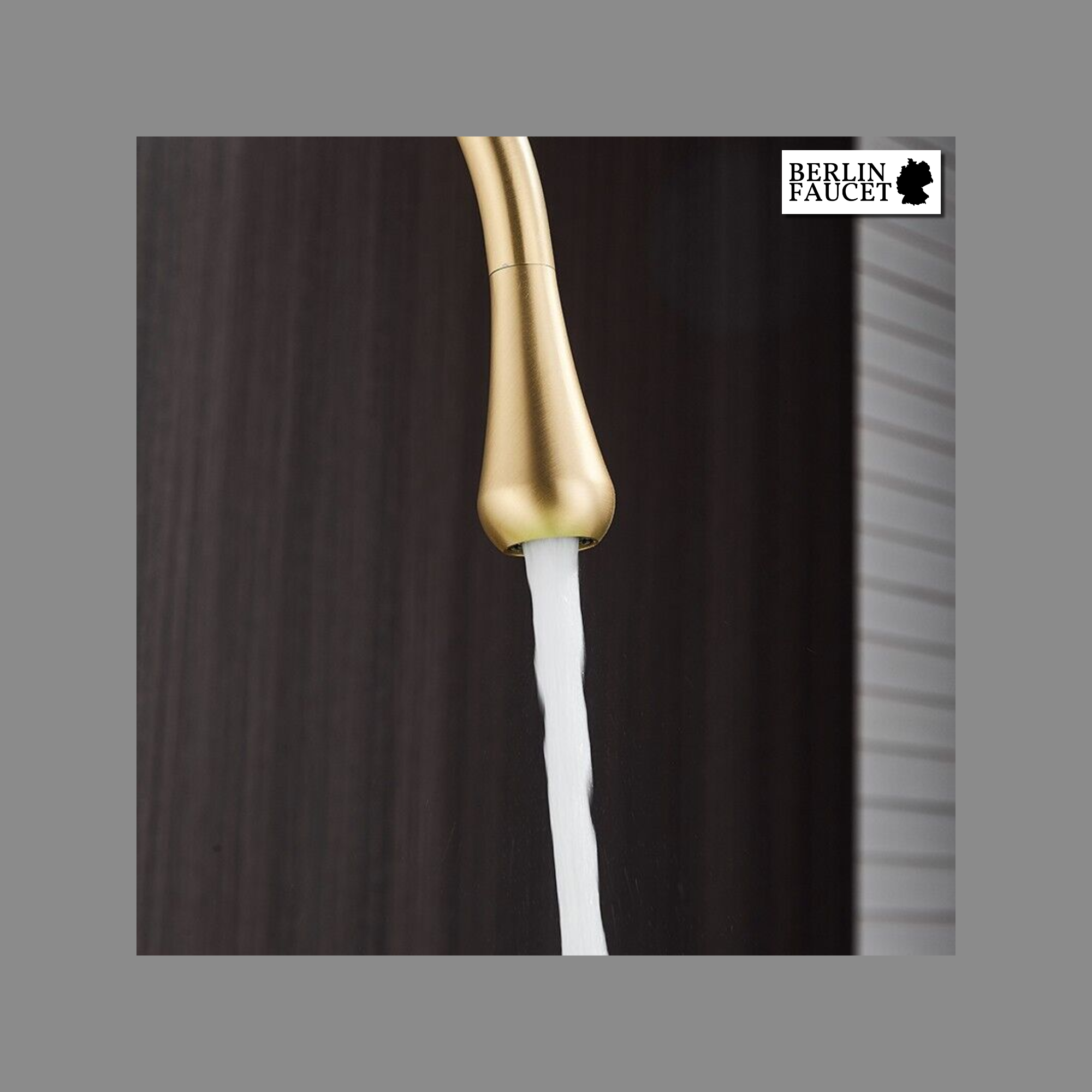 Lydia | Rubinetto da bagno Hotel Gastro oro | in acciaio inox per lavelli alti|rubinetto miscelatore 2 attacchi| Raccordo alta pressione alto bagno