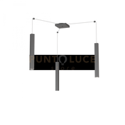 SQUARE TUBE SOSPENSIONE 3 LUCI GRIGIO ANTRACITE CAVO CM.250 CON BASE 1173-S3-GA