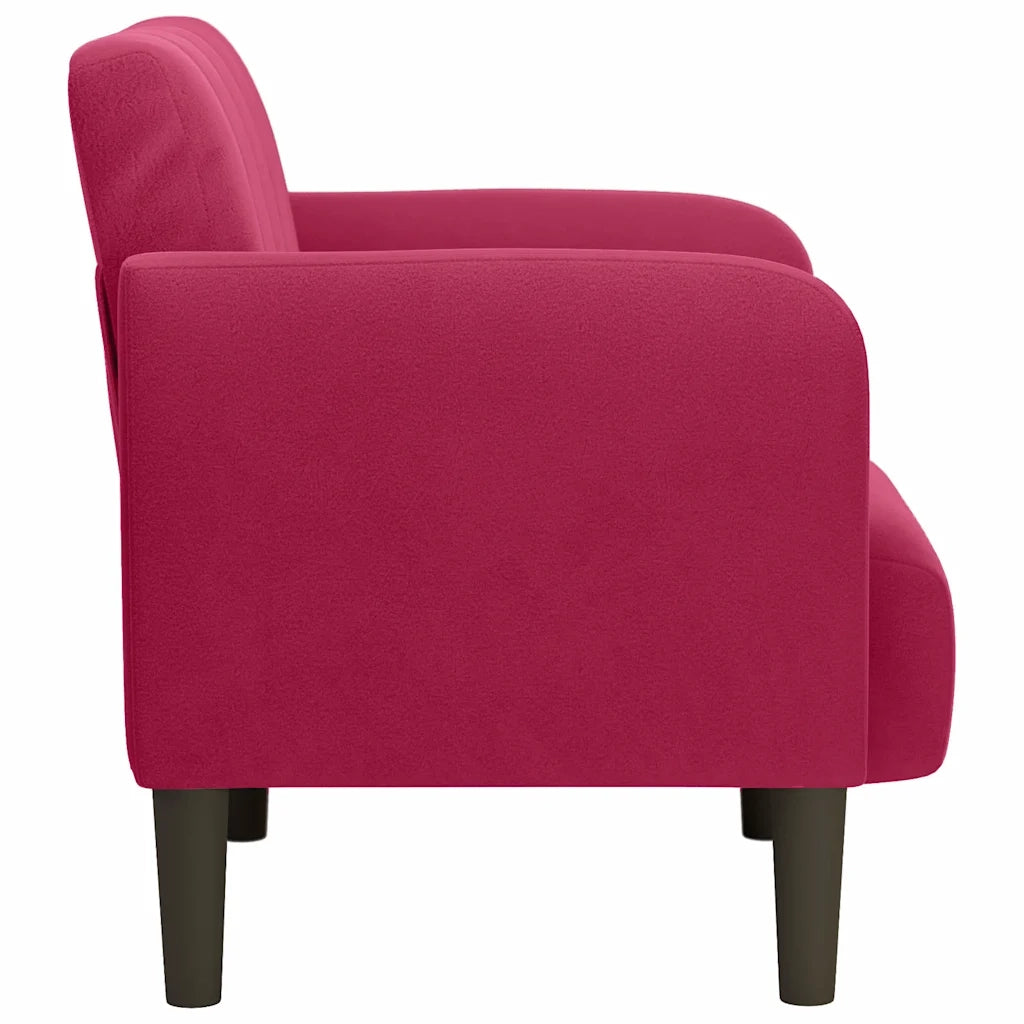 Divano Sedia con Braccioli Rosso Vino 54 cm in Velluto 4100582
