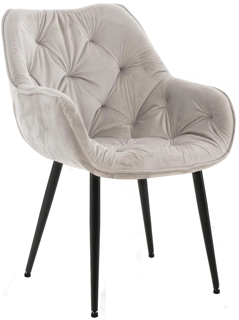Sedia Tanna in velluto grigio