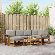 Set di divani da esterno 7 pcs Grigio Naturale e Chiaro