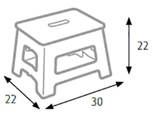 Sgabello Pieghevole 30x22x22 cm in Polipropilene Grigio