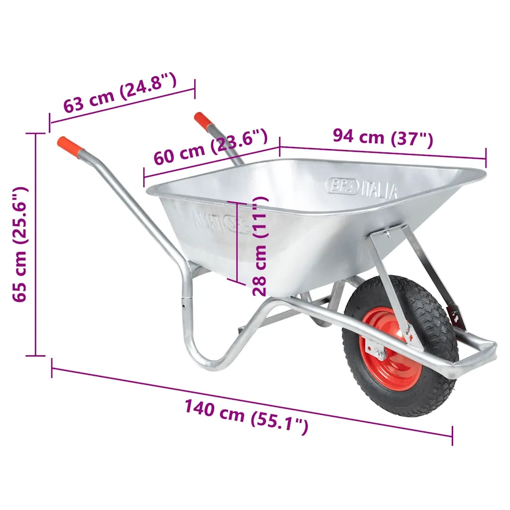 Carriola 90 L 150 kg in Acciaio Zincato e Plastica CFW9672937