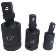 Trade Shop - Adattatore Chiave Bussola Cricchetto Set 3pz Riduttori 1/2 1/4 3/8 Snodo Sferico -