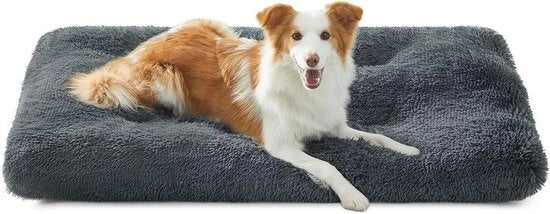Letto per cani morbido per animali domestici 110 x 73 cm - Cuscino per cani lavabile a macchina (Grigio scuro)