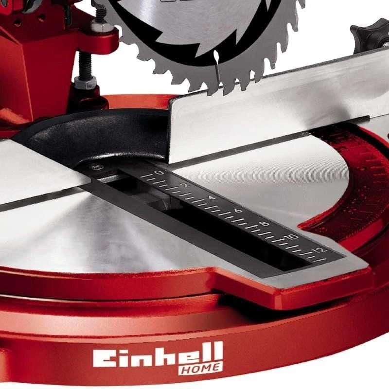 Einhell TC-MS 2112 Troncatrice per Legno 1600 W 5000 rpm Lama HM 210 mm Piano in Alluminio Taglio Obliquo 45°