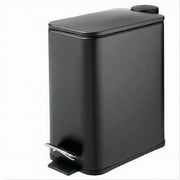 Trade Shop - Pattumiera In Acciaio Pedale 5lt Bidone Cestino Spazzatura Rettangolo Nero 87448 -