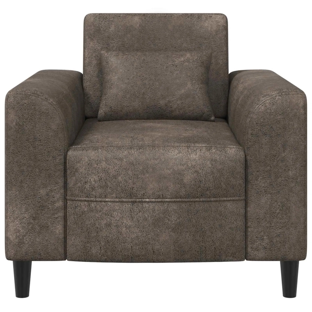 Poltrona Grigio Scuro Pelle Scamosciata Sintetica 42042477