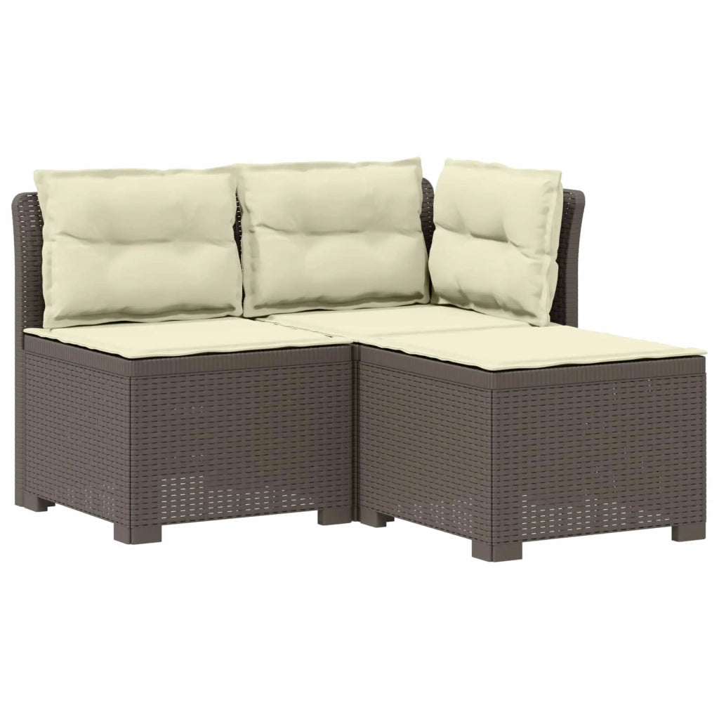 Divano da giardino 3 posti con cuscini in look rattan PP 8011916