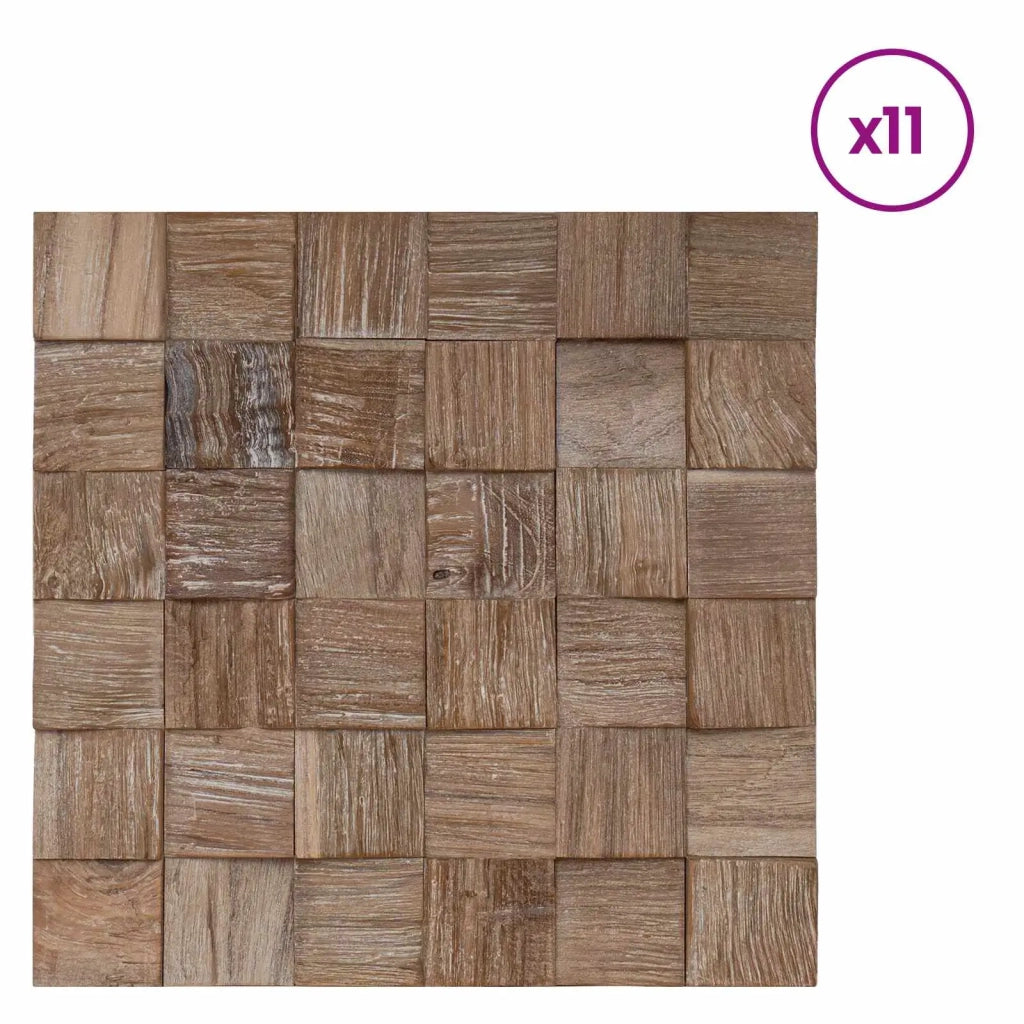 Pannello da Parete 11 pz Naturale 30 x 30 x 2 cm 42046460