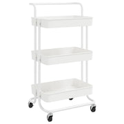 Carrello da Cucina 3 Ripiani Bianco 42x35x85 cm Ferro e ABS CFW2842933
