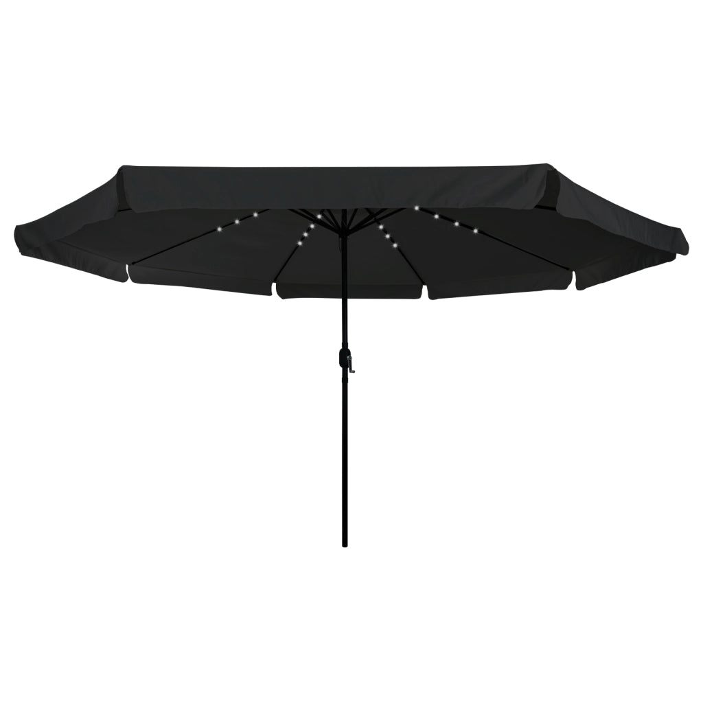 Parasol da Giardino  con Luci LED Ã˜395x245 cm Nero